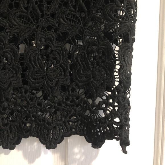 GIRLS ON FILM, Women’s Black Embroided Pencil Skirt, Size 8/S, Midi, Lace Detail - Picture 5 of 9